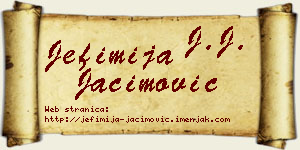 Jefimija Jaćimović vizit kartica